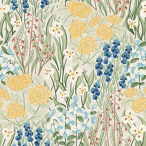 hand-drawn floral pattern featuring plants and flowers native to north america by WanderingModa