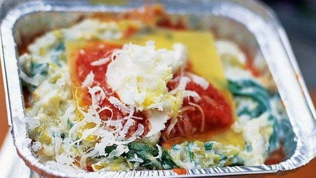 lasanha de alho-francês e ricotta