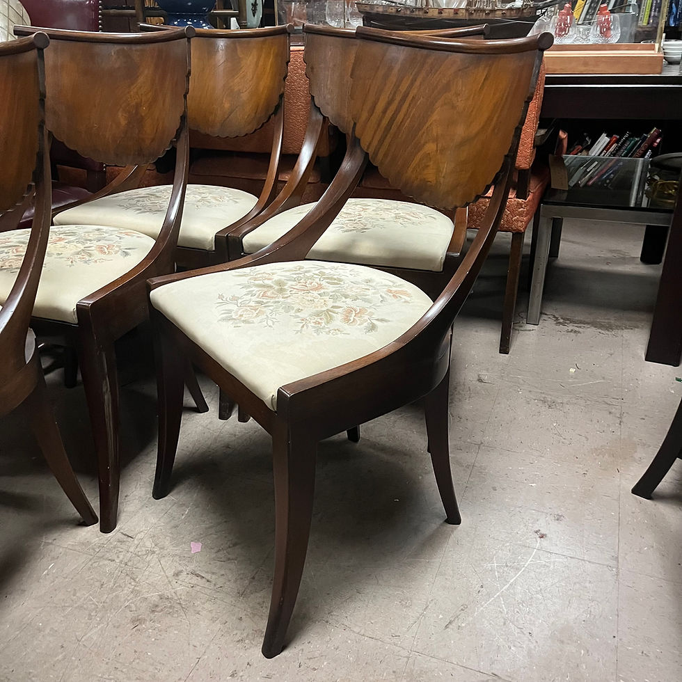 Thumbnail: Set of 6 Vintage Biedermeier Mahogany Dining Chairs