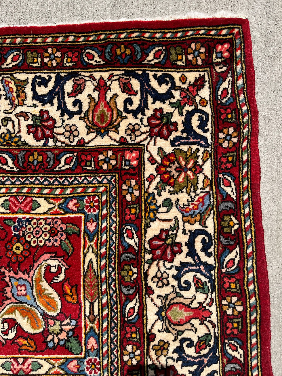 Thumbnail: R163 4'2 x 6'11 Box pattern hand knotted rug
