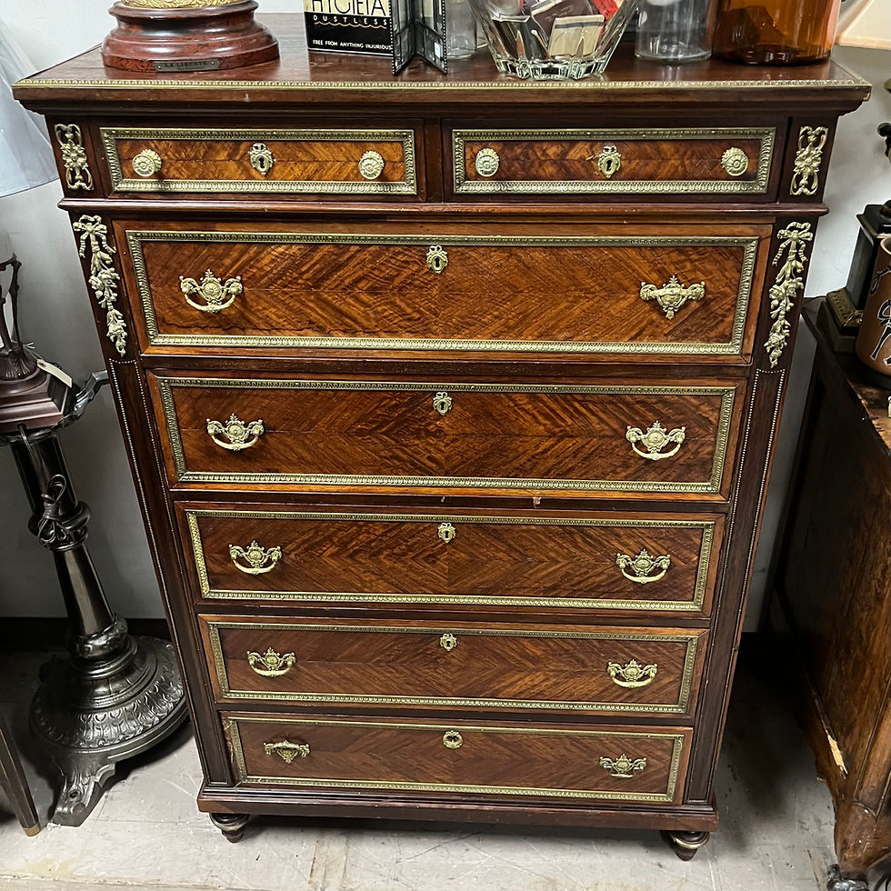 Thumbnail: Antique French bronze mounted tall chest