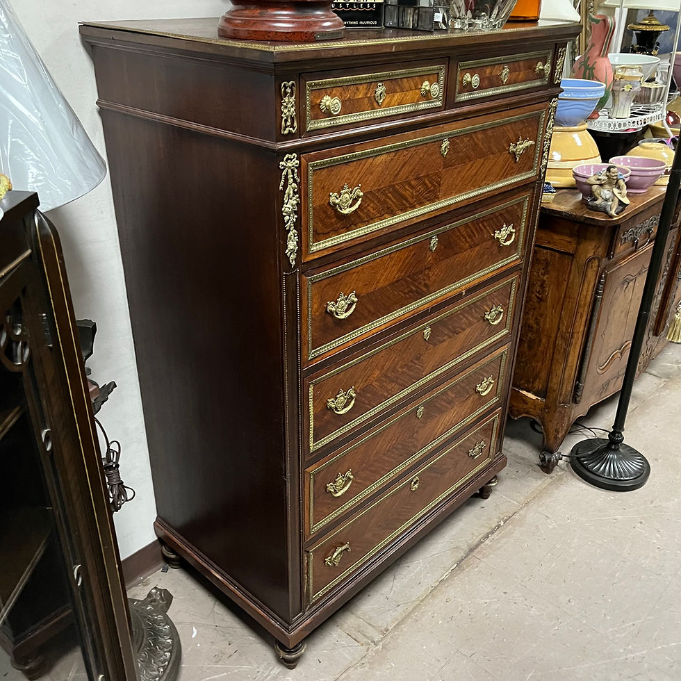 Thumbnail: Antique French bronze mounted tall chest