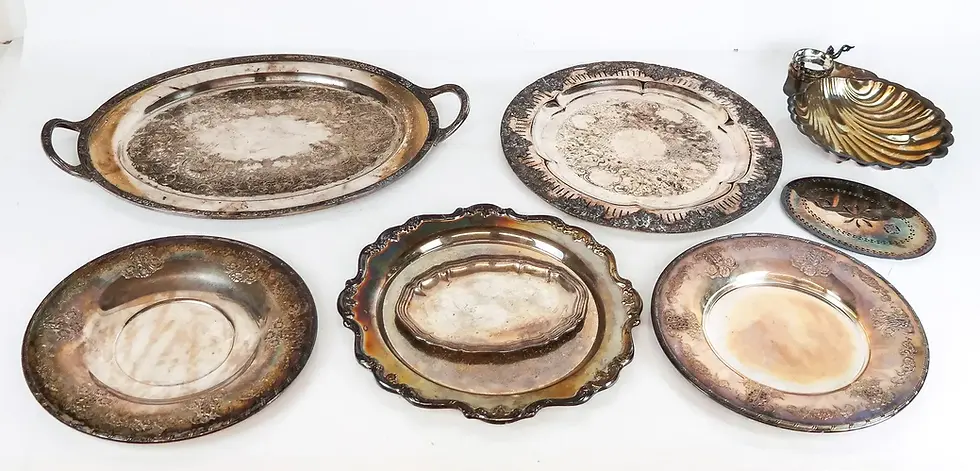 Thumbnail: Group of Silver Plate & Metal Tableware