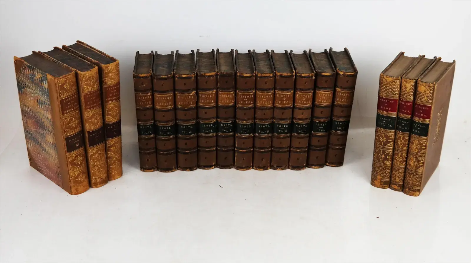 Large Group Antique Leather Bound Books