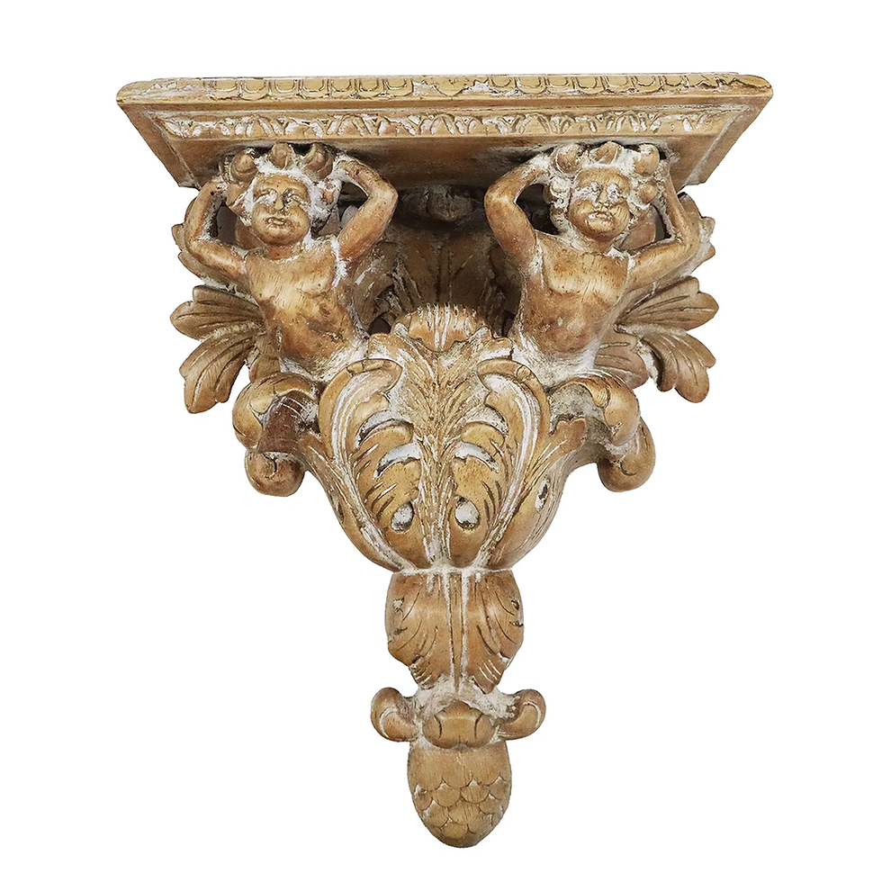 Thumbnail: Two Carved Wood Bracket Appliques
