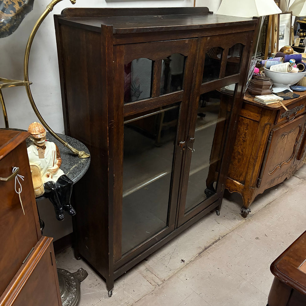 Thumbnail: Mission style double door bookcase