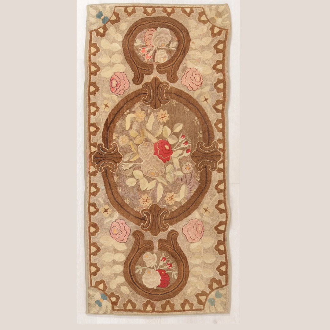 Floral Pattern American Hook Rug R155