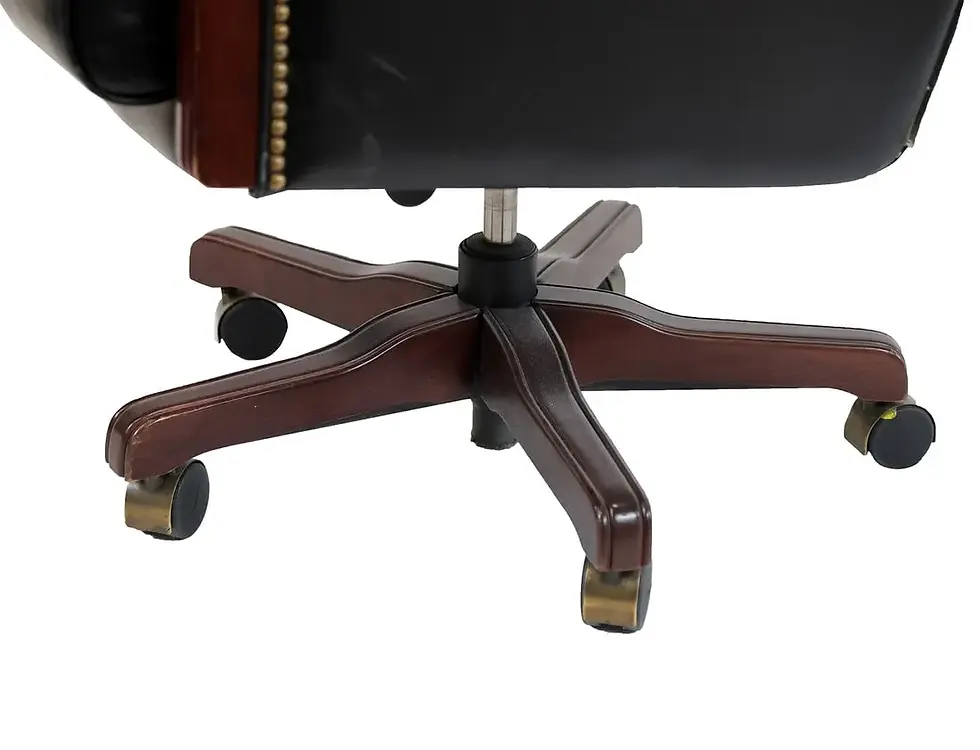Thumbnail: Button Tufted Black Leather Executive Chair