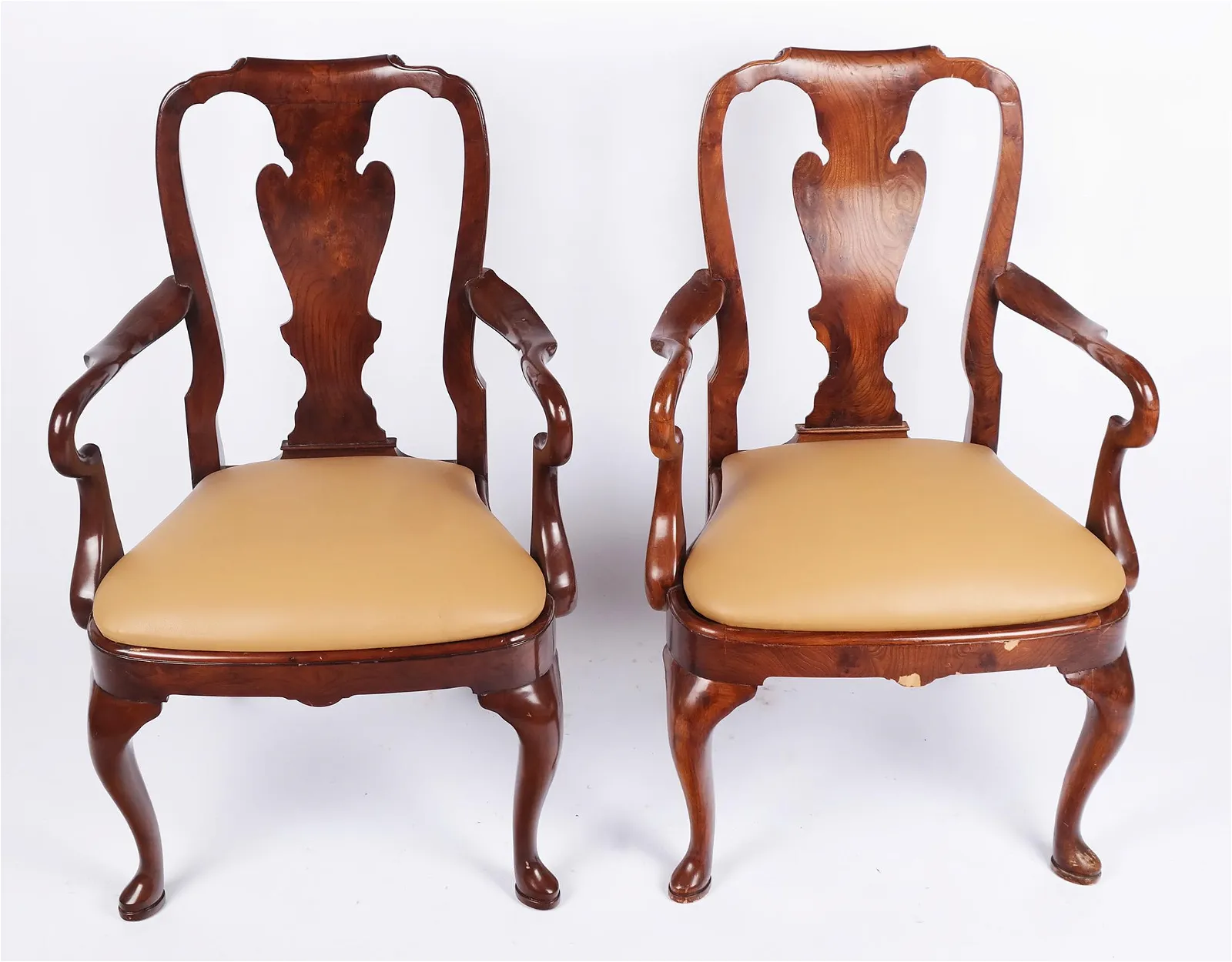 Four Queen Anne-Style Open Armchairs