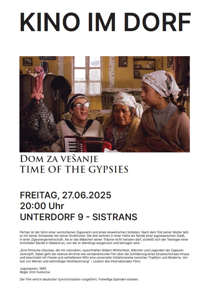 Kino im Dorf zeigt "Time of the Gypsies"