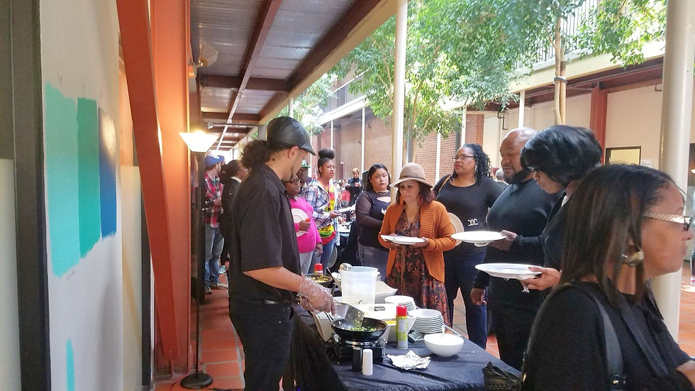 Guests at a celebration catered by Blackberry Soul