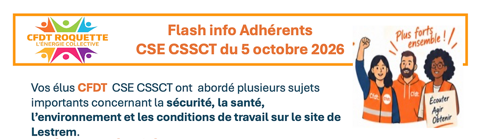 Info Adhérents CSSCT LESTREM