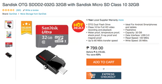 Sandisk OTG SDDD2-032G 32GB with Sandisk Micro SD Class 10 32GB