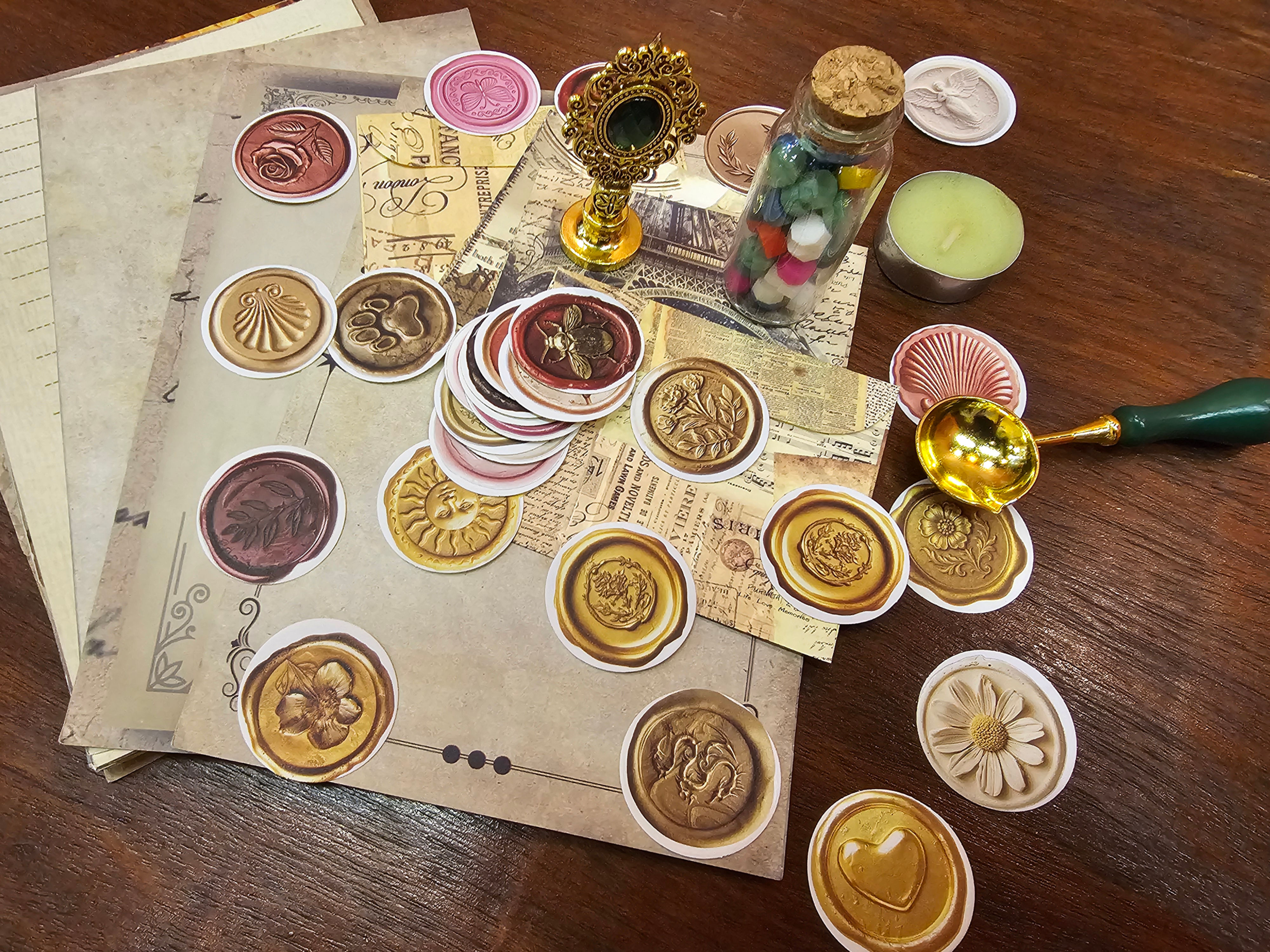 30 Pcs Round Sealing Stamp Stricker