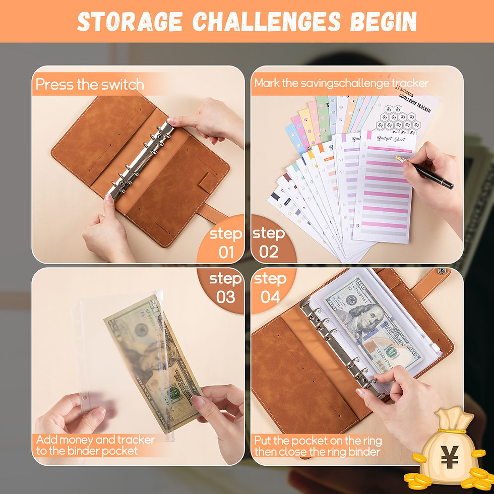 Thumbnail: A6 Size Soft Leather Savings Challenge Diary With Zipper bag