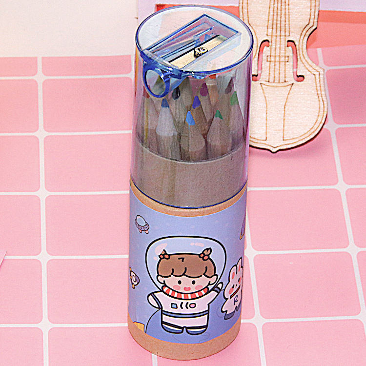 Thumbnail: 12 Color Tubed Wooden Pencil