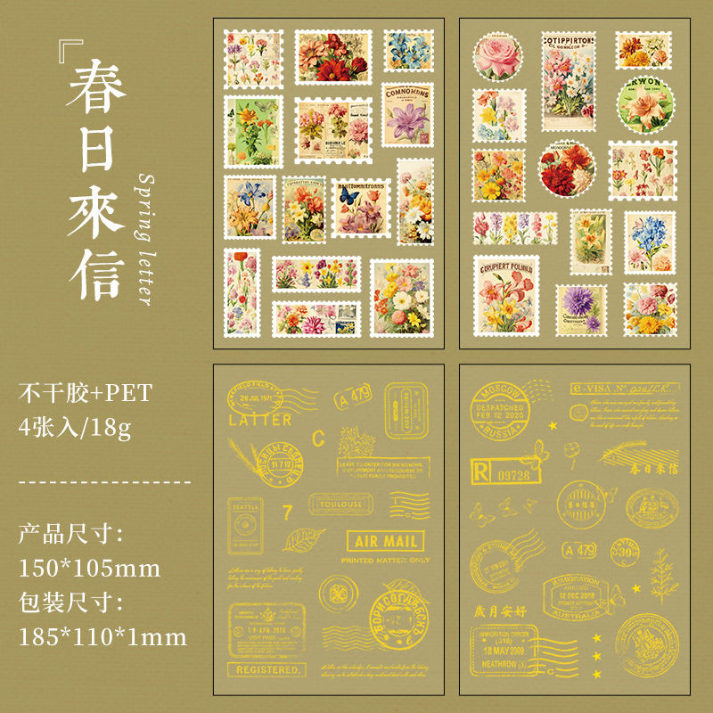 Thumbnail: Retro Stamp Handbook Material Sticker Pack