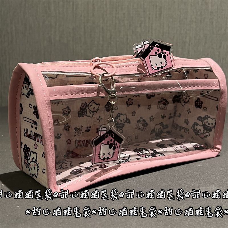 Thumbnail: Sweetheart Cat Double Layer Transparent Pencil Bag