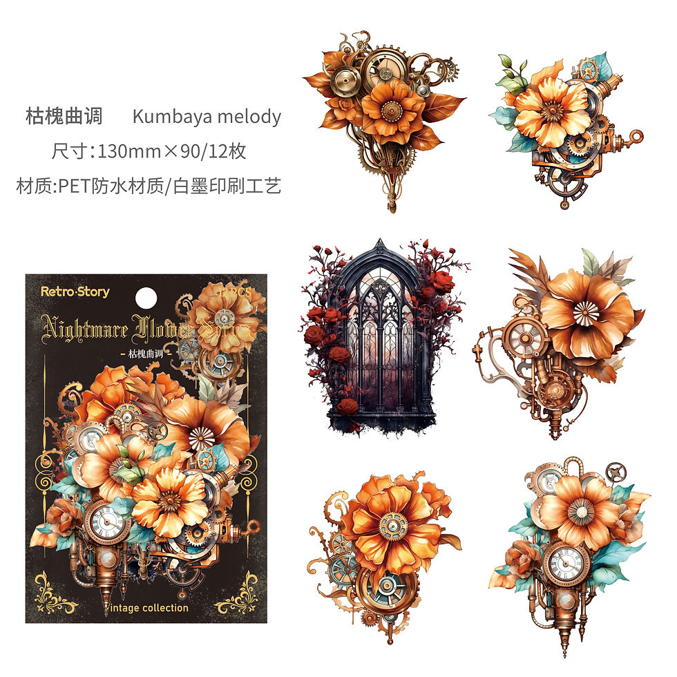 Thumbnail: Nightmare Flower Series Decorative Transparent pet Sticker