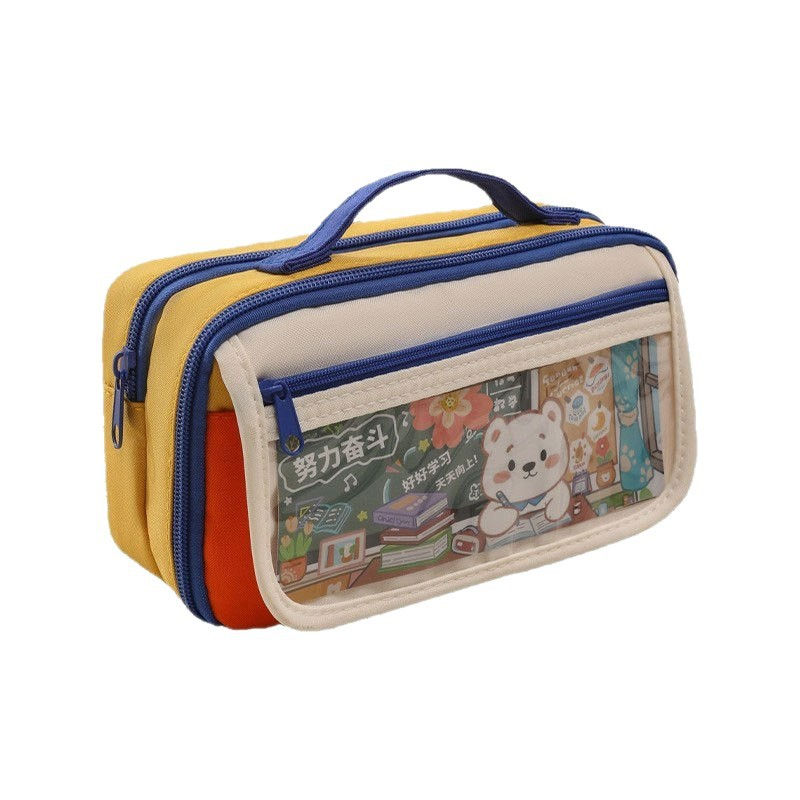 Thumbnail: New Retro Bear-themed Large Capacity Pencil Case