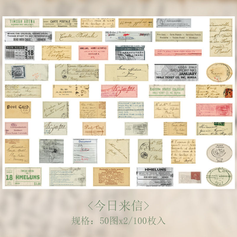 Thumbnail: Looking For Memories Series Retro ins Style Notebook Material Decoration Sticker