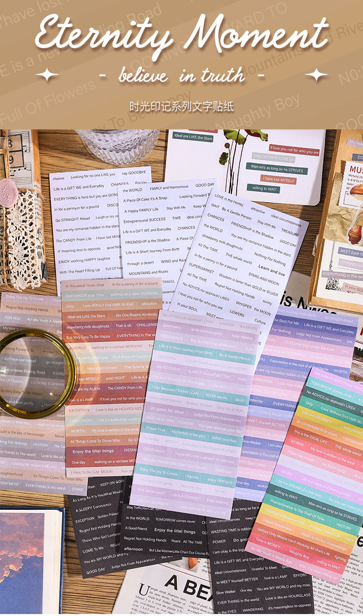 Thumbnail: Time-Travel Series of Washi Paper Stickers With Long English Letter