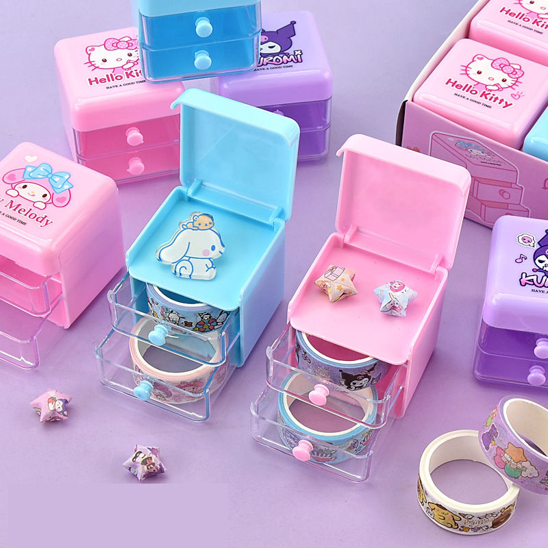 Thumbnail: Cute Cartoon Sanrio Series Double Layer Drawer Storage Box 
