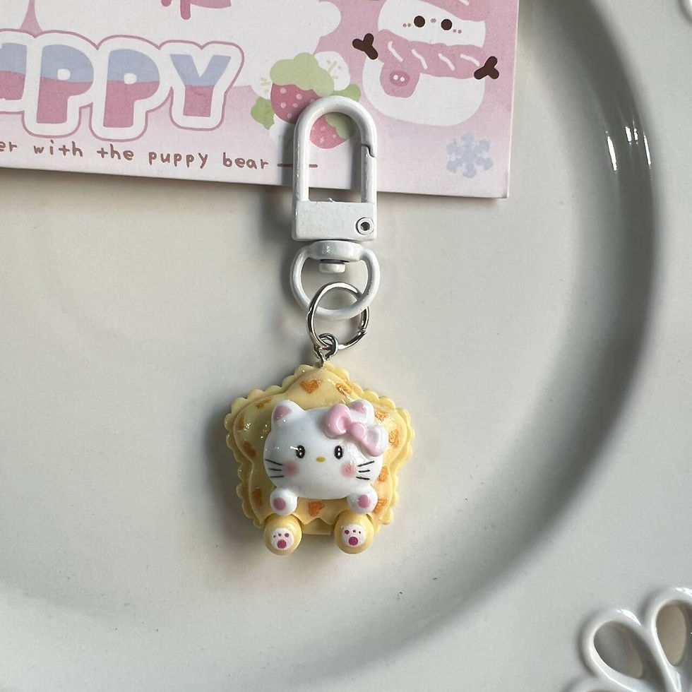 Thumbnail: Cute Bread Hellokitty Shape KeyChain