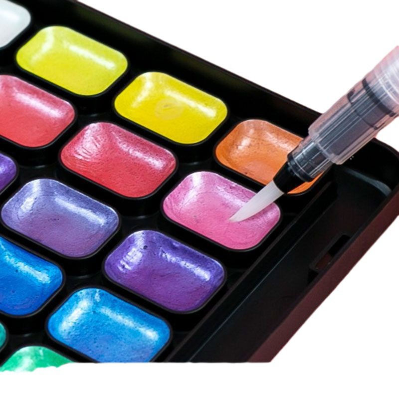 Thumbnail: Mont Marte 36 Color Semi Dry water Color Set Box (Metallic)
