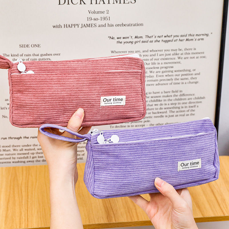 Thumbnail: Simple Corduroy Large Capacity Pencil Case