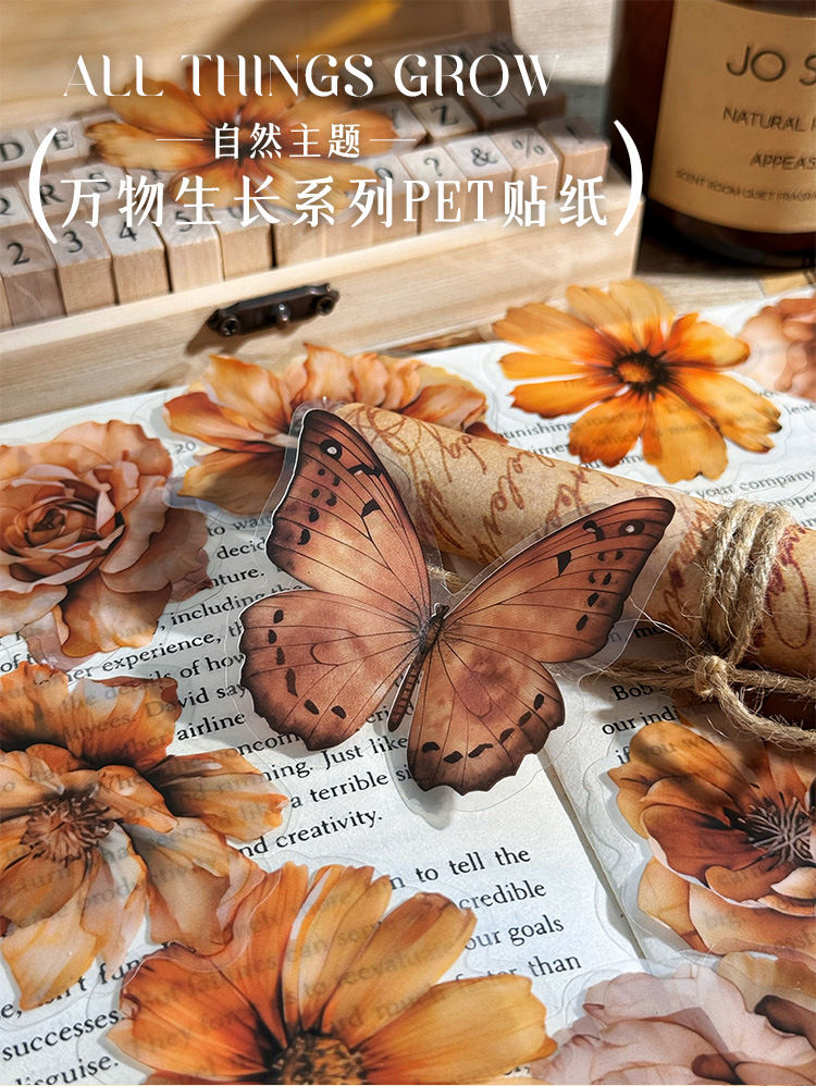 Thumbnail: All Things Grow Series Transparent Waterproof PET Notebook Sticker Pack