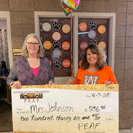 Mrs. Johnson Receiving PEAF Grant Check