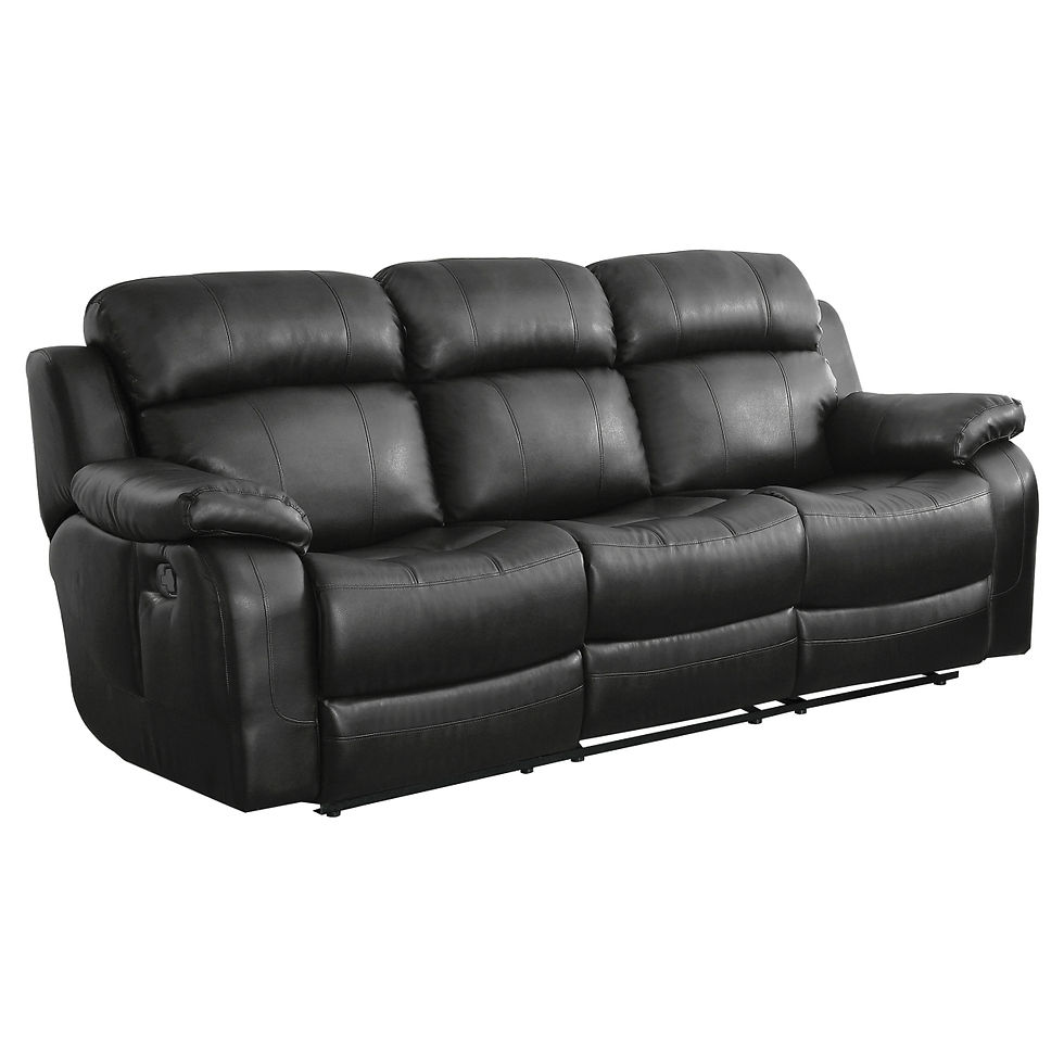 Thumbnail: 2-Piece Black Reclining Sofa & Glider Loveseat Set with Center Console