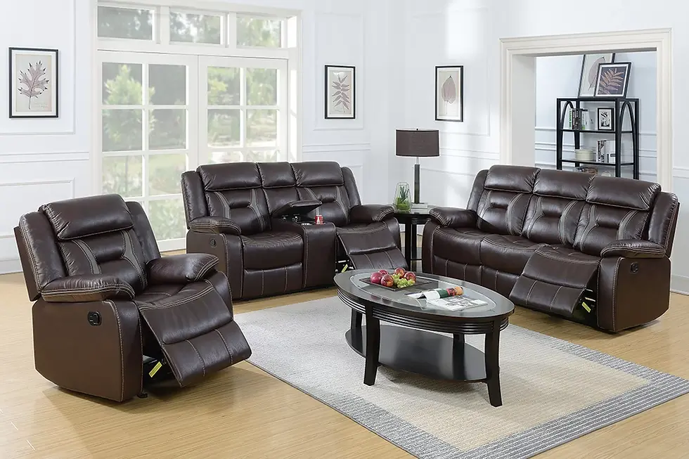 Thumbnail: 2-Piece Manual Reclining Sofa Set | Motion Sofa & Loveseat for Living Room