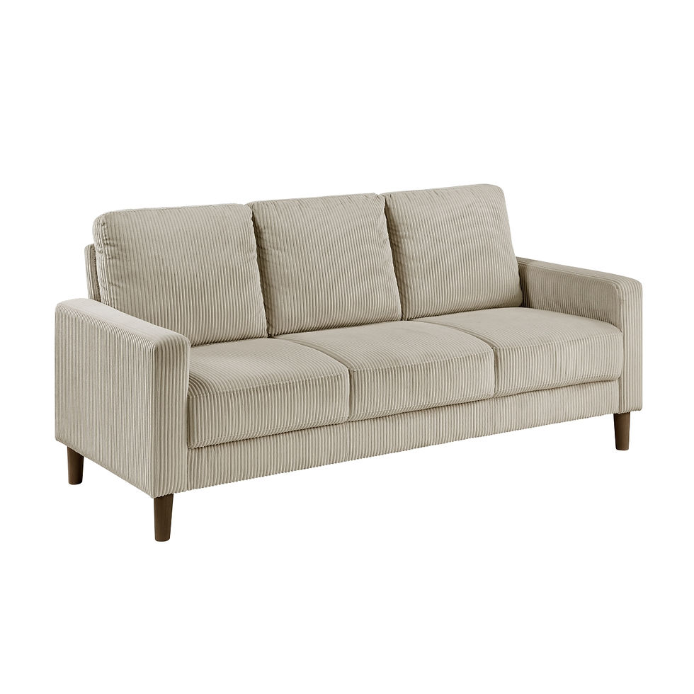 Thumbnail: 2-Piece Taupe Corduroy Sofa & Loveseat Set, Modern Living Room Furniture
