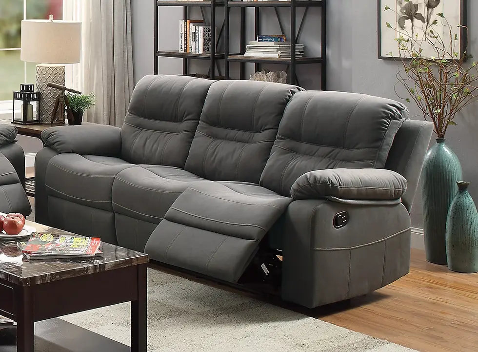Thumbnail: 2-Piece Manual Recliner Set | Breathable Leathrette Sofa & Loveseat