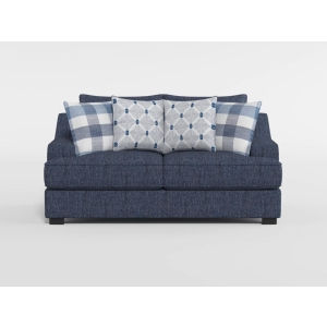 Thumbnail: 2-Piece Blue Chenille Sofa & Loveseat Set, Transitional Living Room Furniture