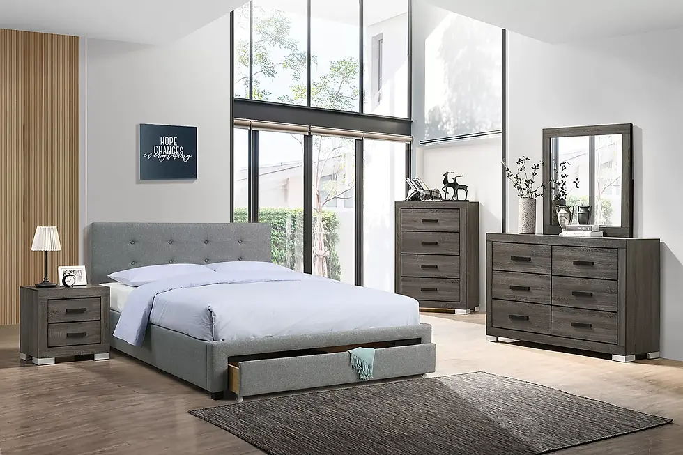 Thumbnail: Upholstered Platform Bed | Modern Burlap Bed Frame for Bedroom