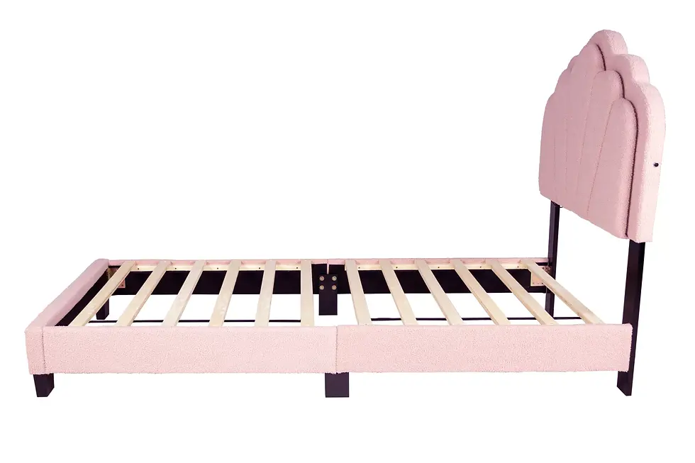 Thumbnail: Platform Bed | Upholstered LED Bed Frame with Tufted Headboard