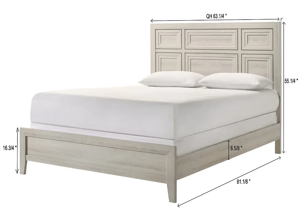 Thumbnail: Lorraine Bedroom 4 Pcs Set | Modern Panel Bed & Storage Furniture