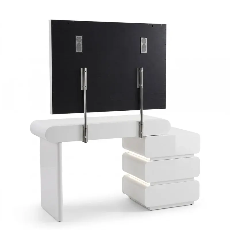 Thumbnail: VANITII Jenny Vanity Desk Set with LED Mirror & Movable Drawers
