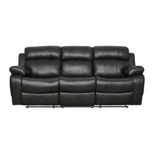 Thumbnail: 2-Piece Black Reclining Sofa & Glider Loveseat Set with Center Console