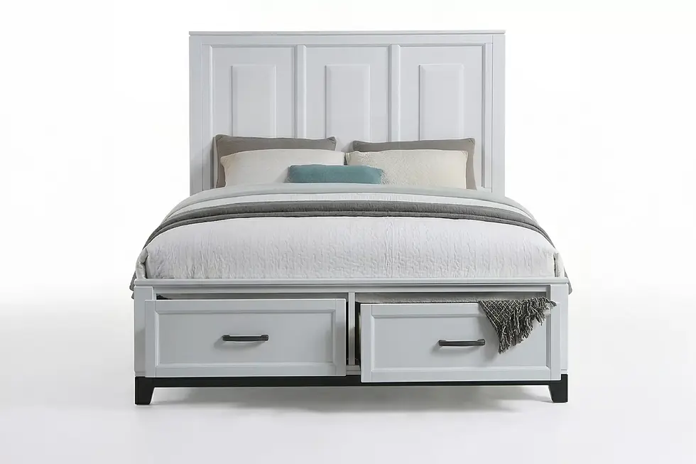 Thumbnail: 4-Piece Master Bedroom Set | Upholstered Bed with Dresser, Mirror & Nightstand