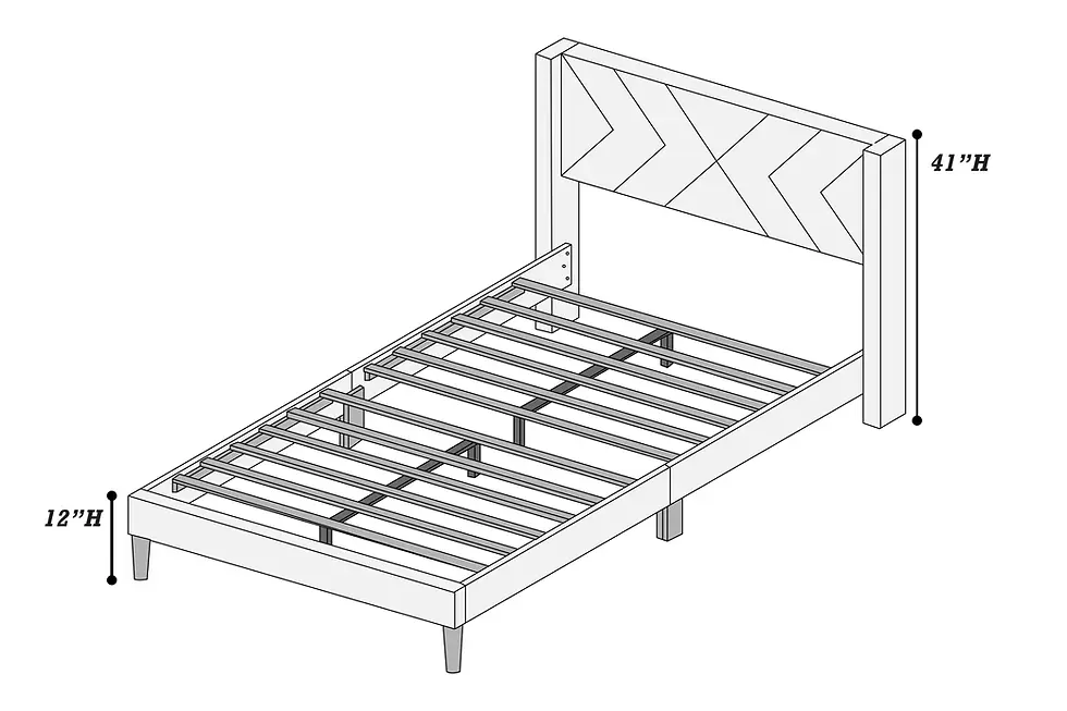 Thumbnail: Velvet General Bed | Modern Upholstered Platform Bed Frame for Bedroom