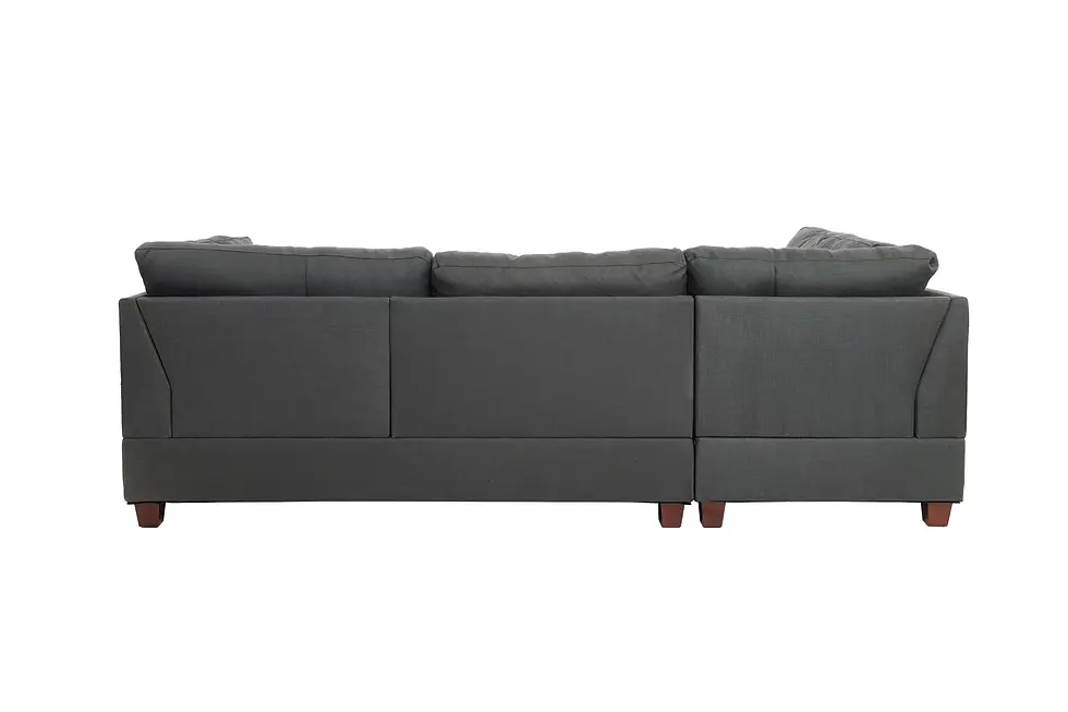 Thumbnail: 3pc Reversible Sectional Sofa Set with Ottoman | Modern Tufted Living Room Furni