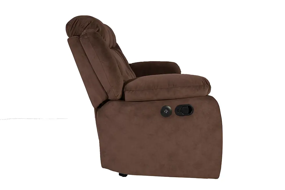 Thumbnail: 2-Piece Manual Reclining Sofa Set | Velvet Recliner Sofa with USB Ports