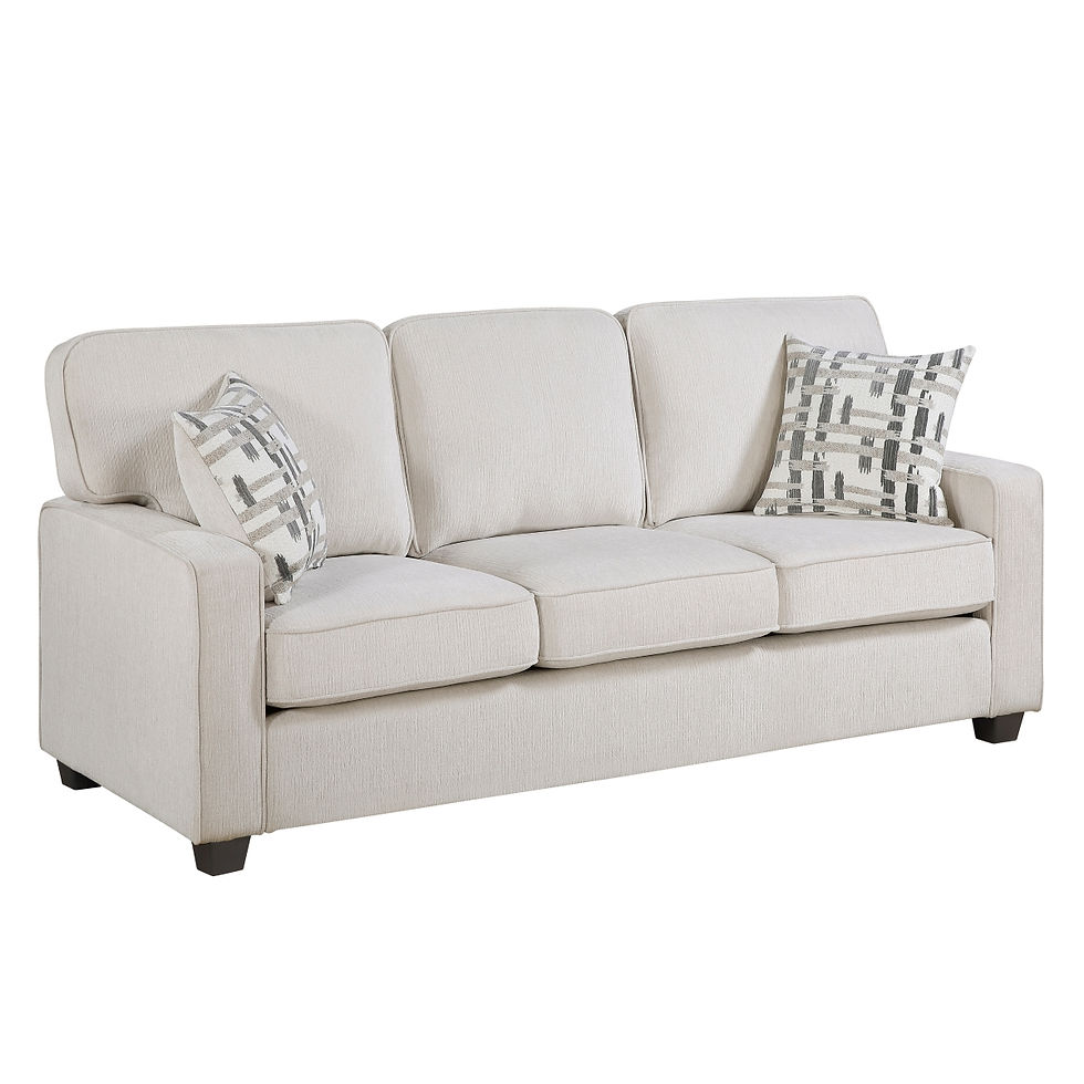 Thumbnail: 2-Piece Beige Chenille Sofa & Loveseat Set