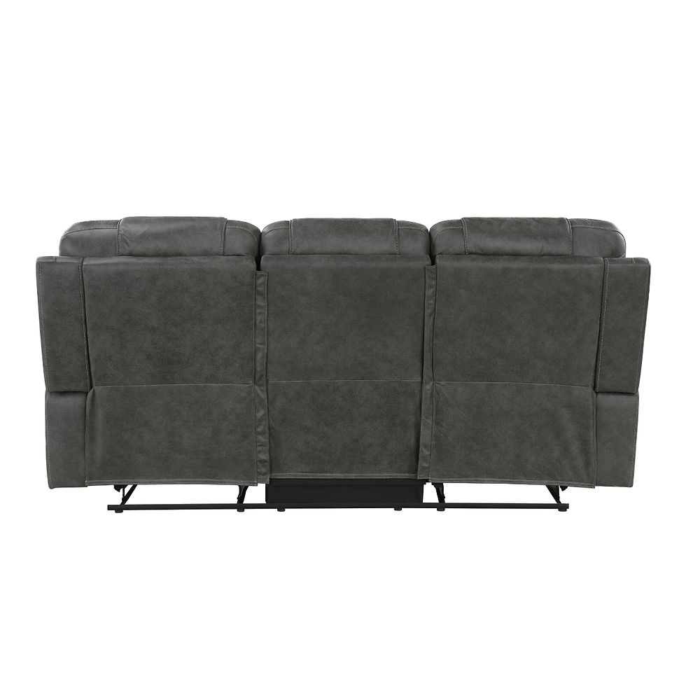 Thumbnail: 2-Piece Dark Gray Reclining Sofa & Loveseat Set with Center Console