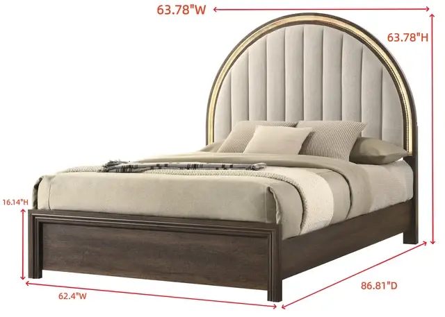 Thumbnail: Noreen Platform Bed with Led Headboard | Modern Bedroom Furniture