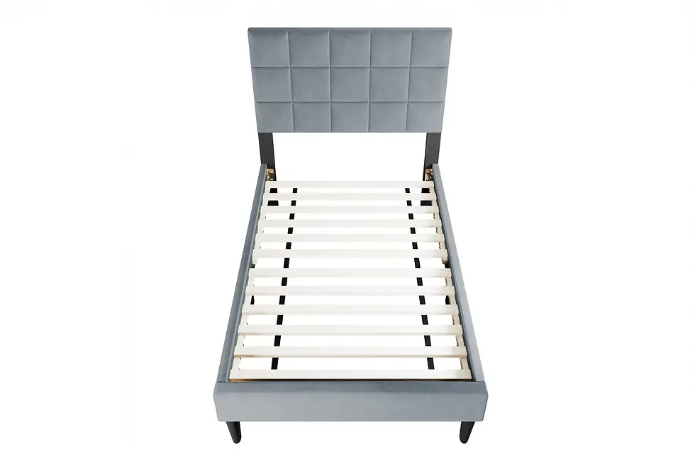 Thumbnail: Platform Bed | Upholstered Linen Fabric Bed Frame with Adjustable Headboard